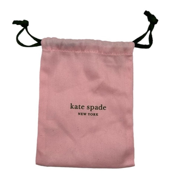 Kate Spade Small Pink Black Foil Pink Drawstring Jewelry Accessories Dust Bags - Picture 2 of 5